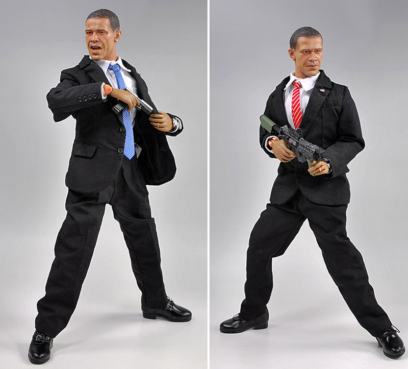 Illustration for article titled Barack Obama Doll Relaxes With Miniature Famicom